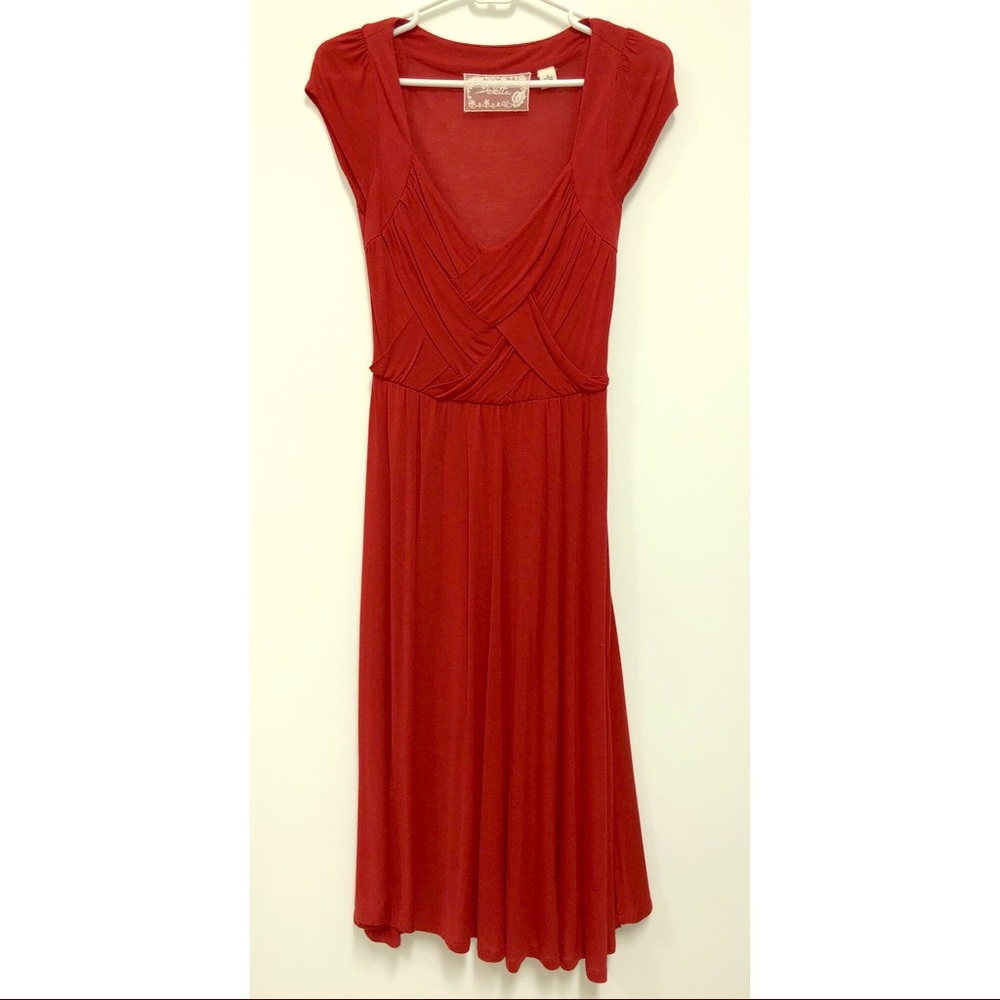 Anthropologie red knit dress